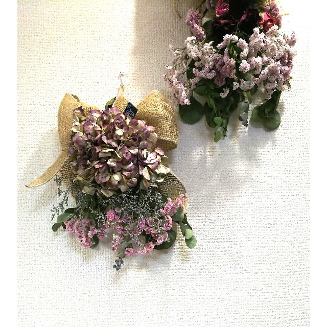 『SOLD』*✲ 紫陽花 ✲ 好きさんのための ✲ドライフラワー❁スワッグ *✲ ハンドメイドのフラワー/ガーデン(ドライフラワー)の商品写真