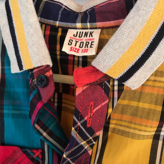 JUNK STORE(ジャンクストアー)のジャンクストア　チェックシャツ  サイズ　120 キッズ/ベビー/マタニティのキッズ服男の子用(90cm~)(ジャケット/上着)の商品写真