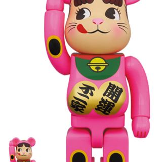 フジヤ(不二家)のBE@RBRICK 招き猫 ペコちゃん 蛍光ピンク 100％ ＆ 400％(その他)