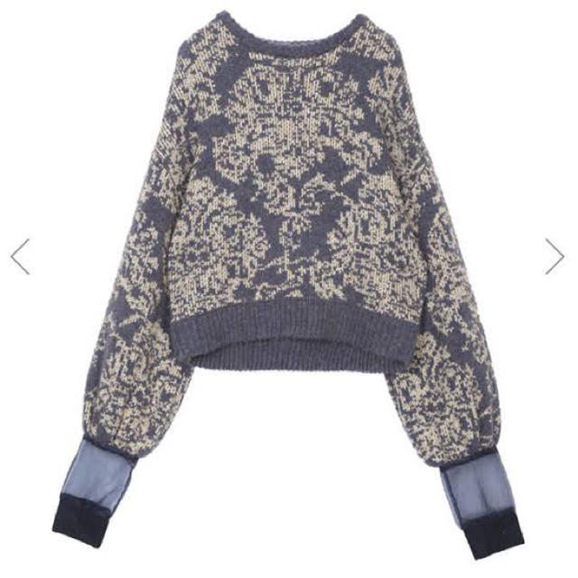 Ameri VINTAGE(アメリヴィンテージ)のAMERI⭐︎DAMASK JACQUARD KNIT レディースのトップス(ニット/セーター)の商品写真