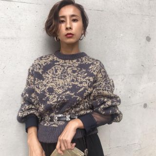 アメリヴィンテージ(Ameri VINTAGE)のAMERI⭐︎DAMASK JACQUARD KNIT(ニット/セーター)