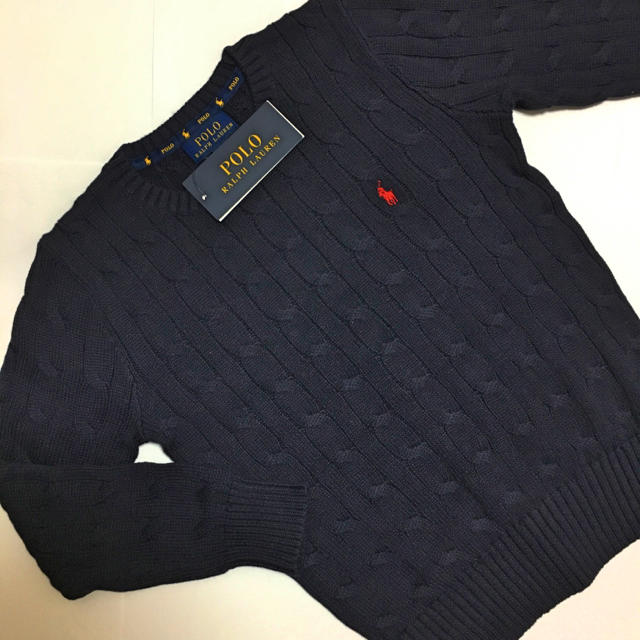 Ralph Lauren(ラルフローレン)の新品・タグ付き ラルフローレン キッズ ケーブル ニット セーター 115cm キッズ/ベビー/マタニティのキッズ服男の子用(90cm~)(ニット)の商品写真