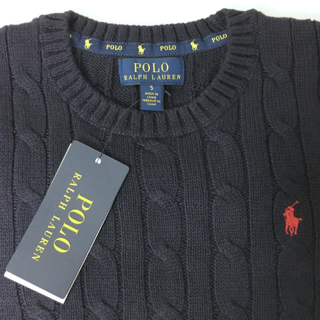 Ralph Lauren(ラルフローレン)の新品・タグ付き ラルフローレン キッズ ケーブル ニット セーター 115cm キッズ/ベビー/マタニティのキッズ服男の子用(90cm~)(ニット)の商品写真