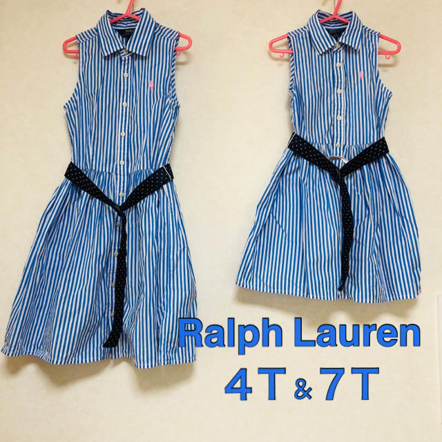 POLO RALPH LAUREN(ポロラルフローレン)の姉妹お揃い ラルフローレン　キッズ　ノースリーブワンピース 4T 7T キッズ/ベビー/マタニティのキッズ服女の子用(90cm~)(ワンピース)の商品写真