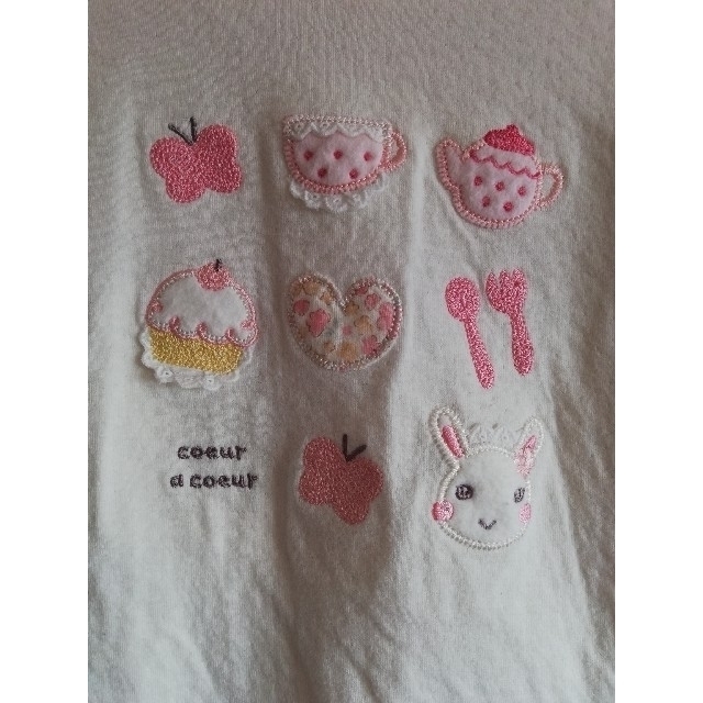 coeur a coeur(クーラクール)のクーラクール　冬物ハイネックTシャツ　100　白　USED キッズ/ベビー/マタニティのキッズ服女の子用(90cm~)(Tシャツ/カットソー)の商品写真