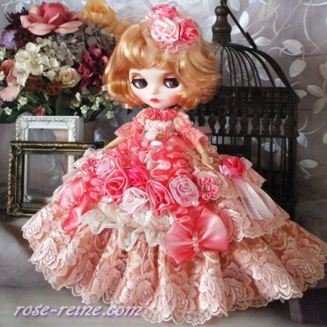 ★H様ご予約品 ベル薔薇の妖精 ロマンティックピンク プリンセスドールドレス ハンドメイドのぬいぐるみ/人形(その他)の商品写真