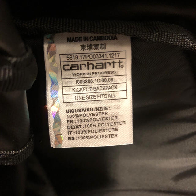 carhartt(カーハート)のカーハート Carhartt リュック バックパック 黒色 メンズのバッグ(バッグパック/リュック)の商品写真