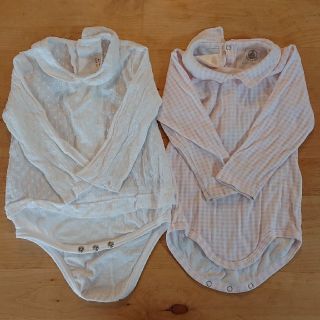 プチバトー(PETIT BATEAU)の長袖ロンパース 2枚セット ZARA プチバトー(ロンパース)