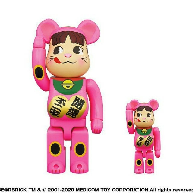 BE@RBRICK ベアブリック ペコちゃん ピンク 100％  400％ ハンドメイドのおもちゃ(フィギュア)の商品写真