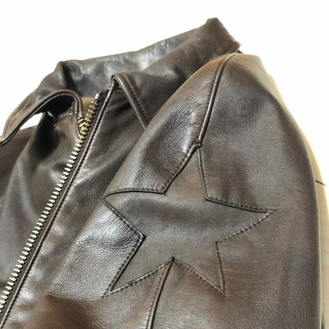 M エム faded leather A-2 ラグランスリーブ約82cm襟下からの着丈