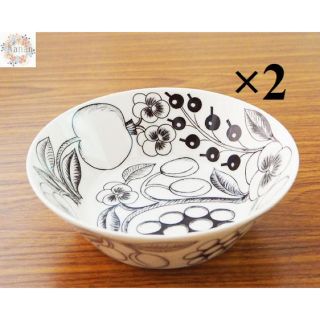 【新品未使用品】ARABIAアラビアブラック パラティッシ 17㎝ ボウル 2個(食器)