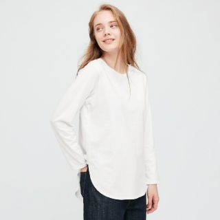 UNIQLOコットンロングシャツテールT(Tシャツ(長袖/七分))