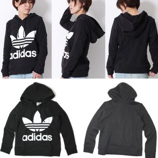 adidas - 【レディースL】黒 パーカー アディダスオリジナルスの通販 ... K415K レディース パーカー グレー adidas 秋冬 LL 10/5