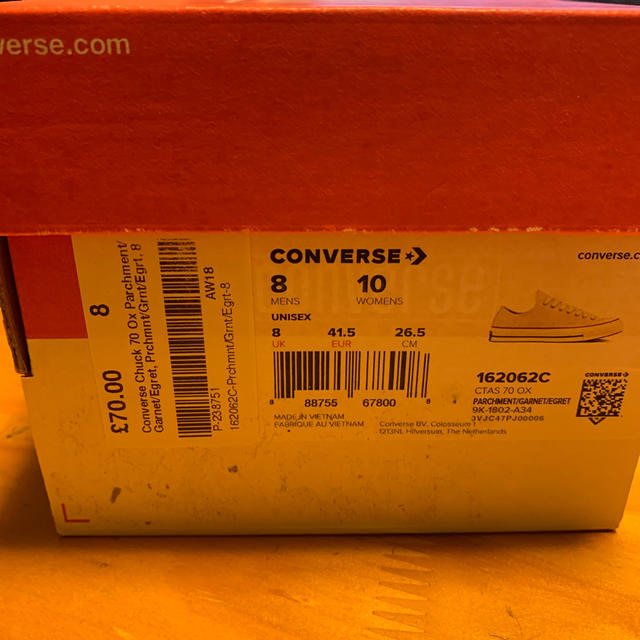 CONVERSE(コンバース)の新品未使用 converse ct70 チャックテイラー 26.5cm メンズの靴/シューズ(スニーカー)の商品写真