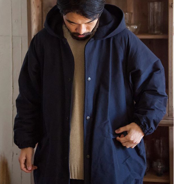 comoli コットンシルクフーデッドコート size3 | hartwellspremium.com