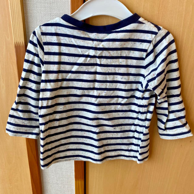 Champion(チャンピオン)のベビー服　長袖　カラフルコットン　生成　ボーダー Tシャツ キッズ/ベビー/マタニティのベビー服(~85cm)(Ｔシャツ)の商品写真