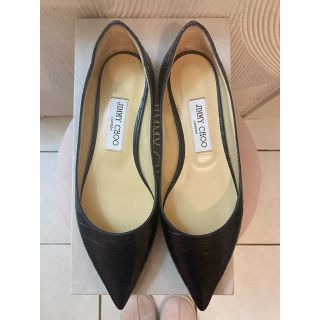 ジミーチュウ(JIMMY CHOO)のJimmy Choo パイソンフラットシューズ　サイズ38.5(バレエシューズ)