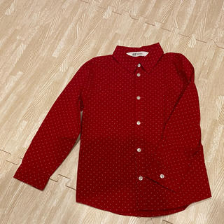 エイチアンドエム(H&M)のH＆M 120cm 赤　水玉　シャツ　かっこいい(ドレス/フォーマル)