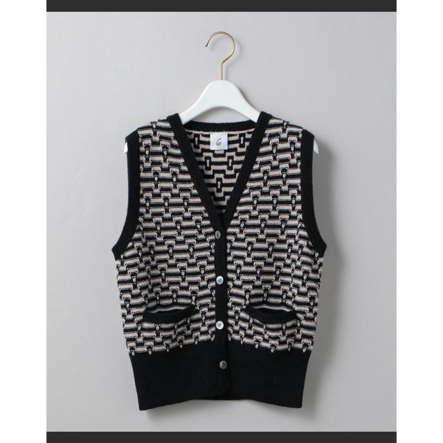 ＜6(ROKU)＞TRIANGLE JACQUARD KNIT VEST