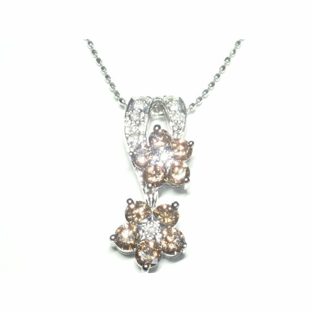 076.K18WG ダイヤモンド ネックレス D 1.00ct 40.0cm - ネックレス