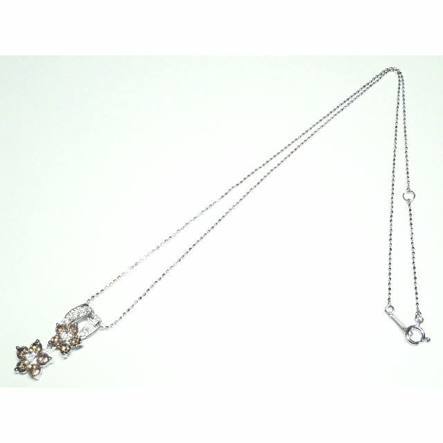 076.K18WG ダイヤモンド ネックレス D 1.00ct 40.0cm - ネックレス