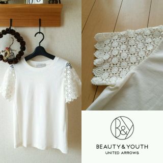 ビューティアンドユースユナイテッドアローズ(BEAUTY&YOUTH UNITED ARROWS)のB&Yスカラップレース袖プルオーバー(カットソー(半袖/袖なし))