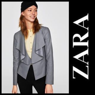 ザラ(ZARA)のZARA＊フェイクレザージャケット(ノーカラージャケット)