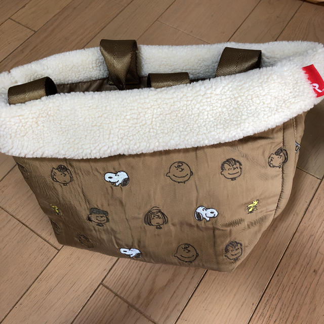 SNOOPY(スヌーピー)のsf様専用　スヌーピー　ベージュ　刺繍　ナイロン レディースのバッグ(トートバッグ)の商品写真