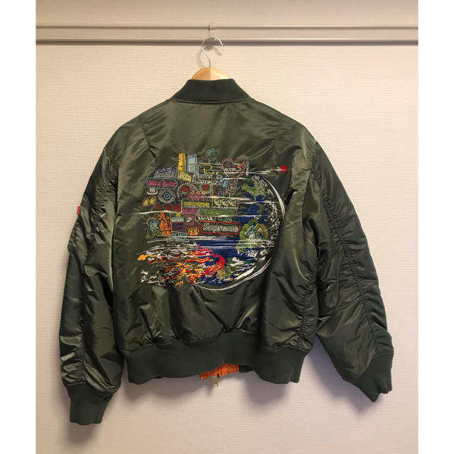 ジャケット/アウター20FW supreme globe MA-1 オリーブ