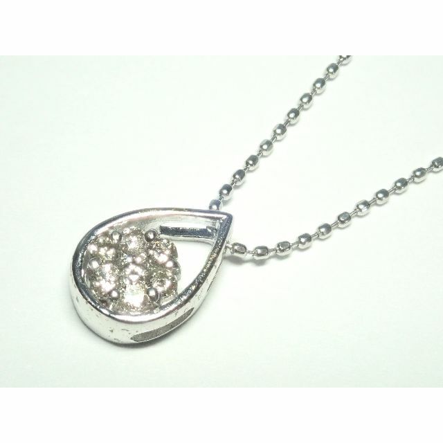 122.K18WG ネックレス D 0.15ct 最大46.0cmレディース