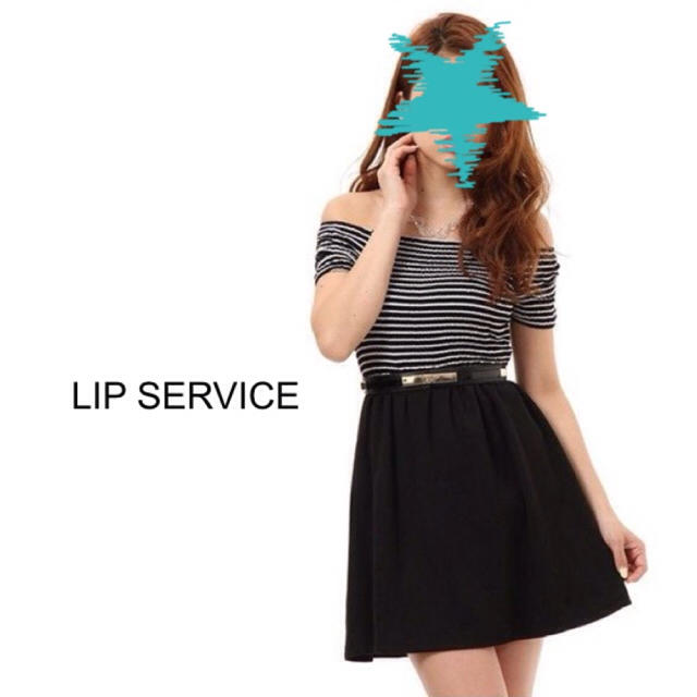 LIP SERVICE(リップサービス)のオフショルダー ワンピース ボーダー レディースのワンピース(ミニワンピース)の商品写真