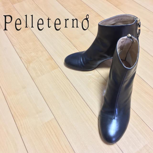 pelleterno ペレテルノ バックジップショートブーツ ブーティ べっ甲 ブーツ