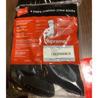 シュプリーム(Supreme)のバラ売り supreme hanes crew socks black 新品(ソックス)