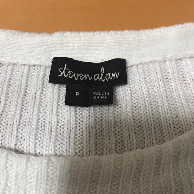 steven alan(スティーブンアラン)の★格安美品★スティーブンアランsteven alan リネンニット　ホワイト メンズのトップス(ニット/セーター)の商品写真