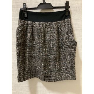 セシルマクビー(CECIL McBEE)の【美品】ツイード　タイトスカート  黒　ピンク　ミニスカート(ミニスカート)