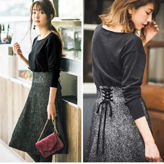 JUSGLITTY - ツイードドッキングニットワンピース♡ジャスグリッティー