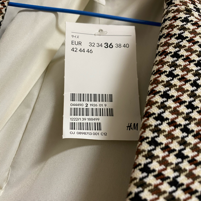 H&M - ダブルオーバーサイズジャケット ブラウン/千鳥格子柄 36 H&M - ダブルオーバーサイズジャケット ブラウン/千鳥格子柄 36