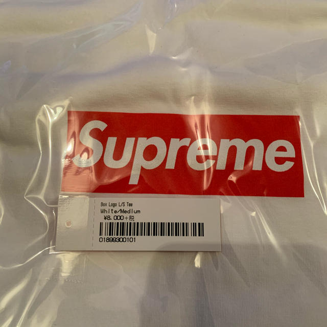 Mサイズ supreme Box Logo L/S Tee White 白