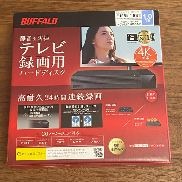 BUFFALO 外付けHDD USB3.1 1TB HDV-LLD1U3BA/D質量