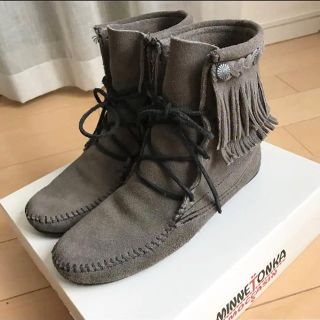 ミネトンカ(Minnetonka)のMINNETONKA  ダブルフリンジ ブーツ  7(ブーツ)