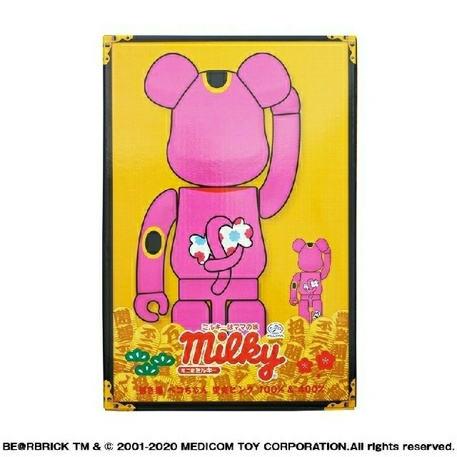 MEDICOM TOY(メディコムトイ)の BE@RBRICK 招き猫 ペコちゃん 蛍光ピンク 100％ ＆ 400％ エンタメ/ホビーのフィギュア(その他)の商品写真