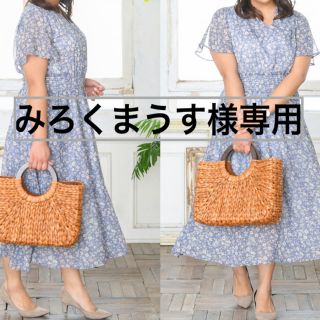 シマムラ(しまむら)のしまむら　ひなさんコラボ【3L】シフォンVネックワンピース(ロングワンピース/マキシワンピース)