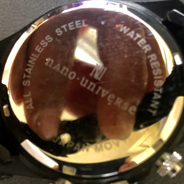 ナノユニバース❌miyotaコラボクロノグラフバッテリー交換済ブラック美品 メンズの時計(腕時計(アナログ))の商品写真