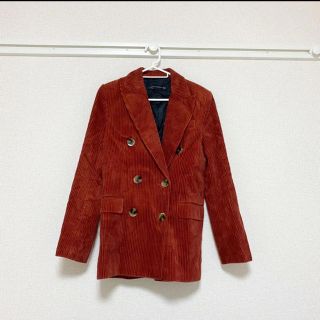 ザラ(ZARA)の【ZARA】コーデュロイジャケット　テーラードジャケット　レッド　ブラウン(テーラードジャケット)