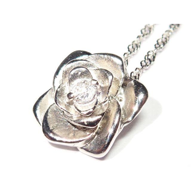 346.Pt850/900 ネックレス D 0.02ct 40.0cm