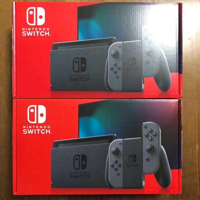 Nintendo Switch - 【2台】【新品】【送料込】スイッチ グレー 本体 店舗印なし