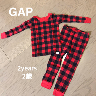 ベビーギャップ(babyGAP)のbabyGap チェックパジャマセット　男女兼用　2歳　赤(パジャマ)