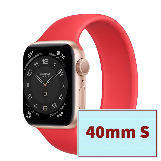 Apple Watch ソロループバンド　レッド　40mm Sサイズ メンズの時計(その他)の商品写真