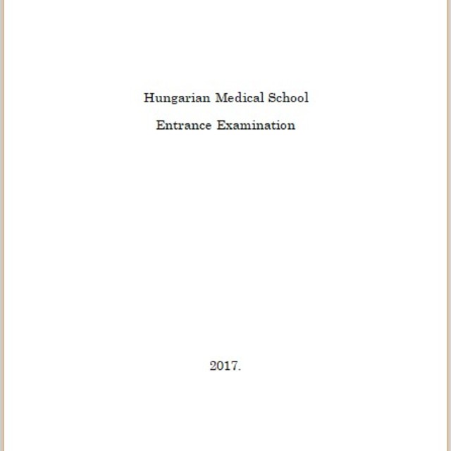 ハンガリー医学部 2018 入試問題 過去問 | tspea.org