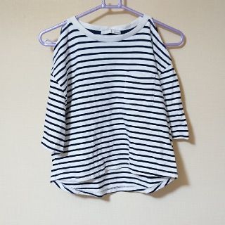 マウジー(moussy)のmoussy 肩出し ボーダーカットソー トップス(カットソー(半袖/袖なし))